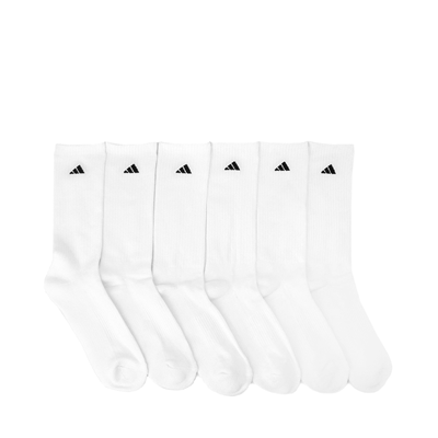 Alternate view of Mens adidas Athletic Cushioned Crew Socks 6 Pack - White