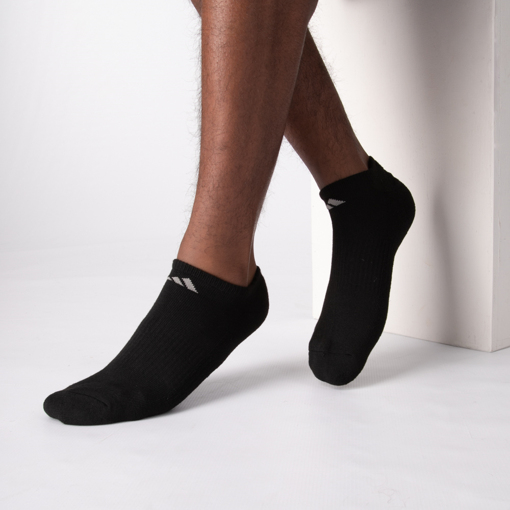 Mens adidas Athletic Cushioned No Show Socks 6 Pack - Black