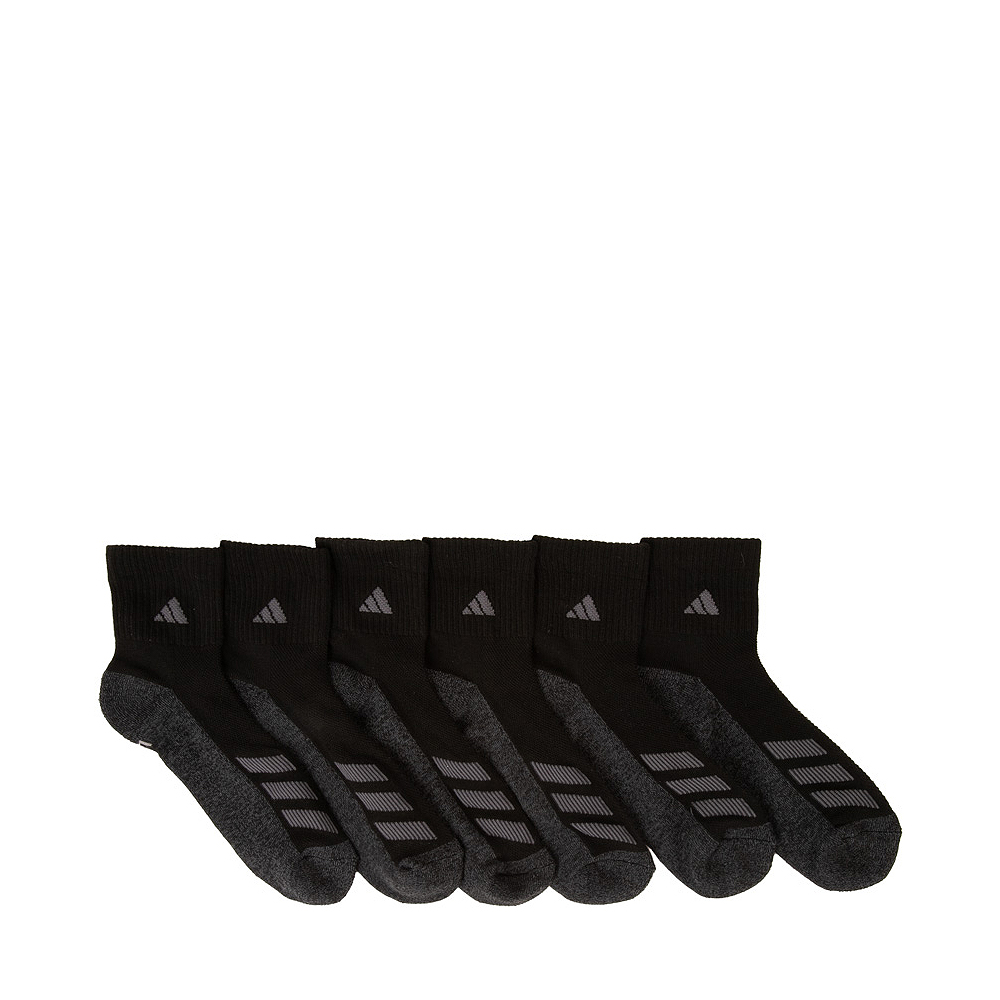 adidas Quarter Socks 6 Pack - Big Kid - Black / Gray
