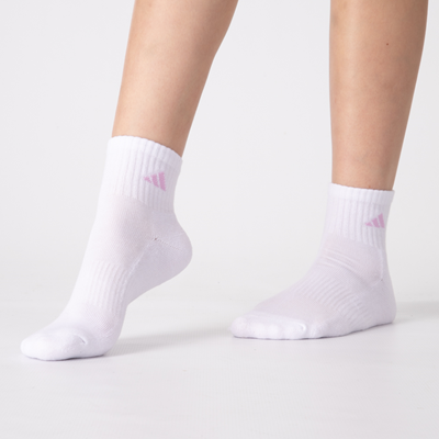 Alternate view of Womens adidas Quarter Socks 6 Pack - White