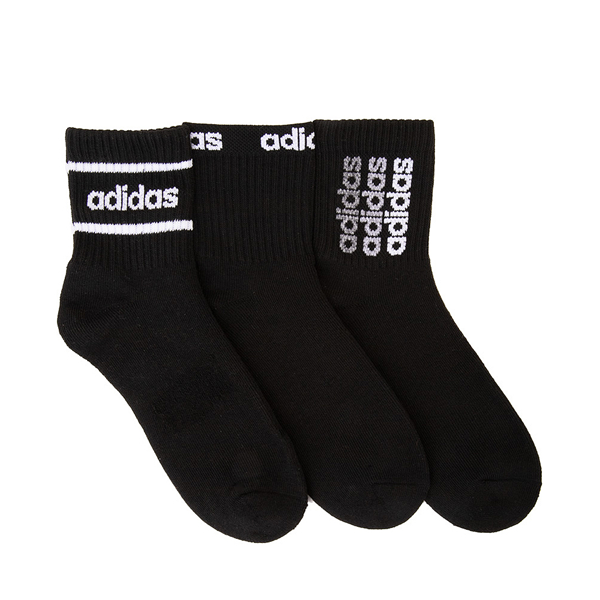 Main view of Womens adidas Quarter Socks 3 Pack - Black