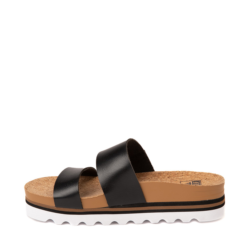 Womens Reef Cushion Vista Hi Slide Sandal - Black