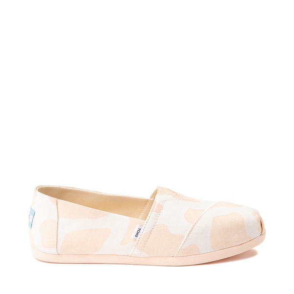 Main view of Womens TOMS Classic Slip On Casual Shoe - Light Peach Cow Print