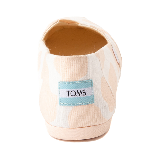 alternate view Womens TOMS Classic Slip On Casual Shoe - Light Peach Cow PrintALT4