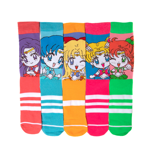 Main view of Womens Sailor Moon Crew Socks 5 Pack - Multicolor