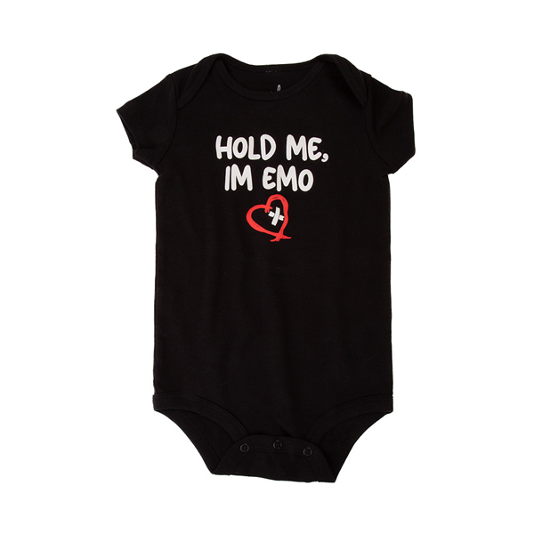 Main view of Hold Me, I'm Emo Snap Tee - Baby - Black