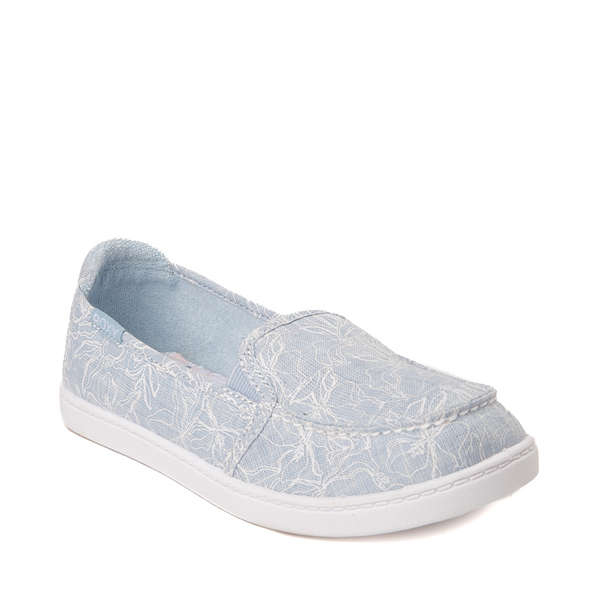 alternate view Womens Roxy Minnow Slip On Casual Shoe - Light BlueALT5