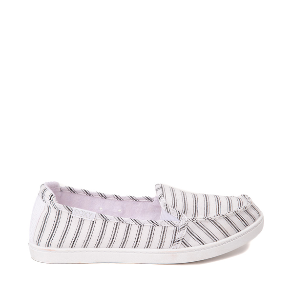 Main view of Womens Roxy Minnow Slip On Casual Shoe - Black / White Pinstripe
