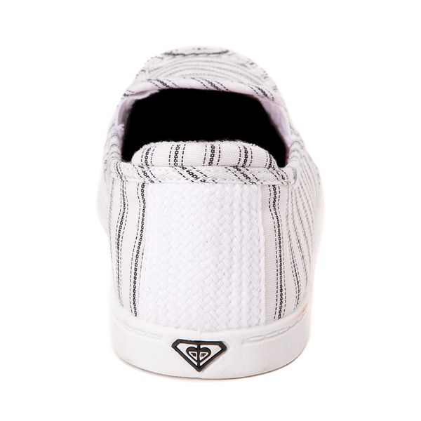 alternate view Womens Roxy Minnow Slip On Casual Shoe - Black / White PinstripeALT4