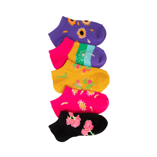 Alternate view of Floral Glow Quarter Socks 5 Pack - Toddler - Multicolor