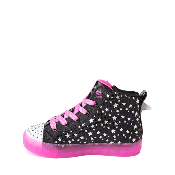 alternate view Skechers Twinkle Toes Shuffle Brights Electric Star Sneaker - Little Kid - Black / PinkALT1B