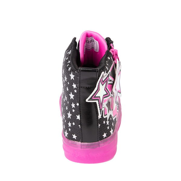 alternate view Skechers Twinkle Toes Shuffle Brights Electric Star Sneaker - Little Kid - Black / PinkALT4