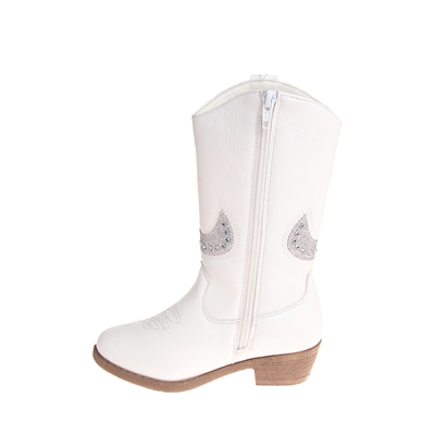 Alternate view of Kensie Girl Embellished Western Boot - Little Kid / Big Kid - White / Silver
