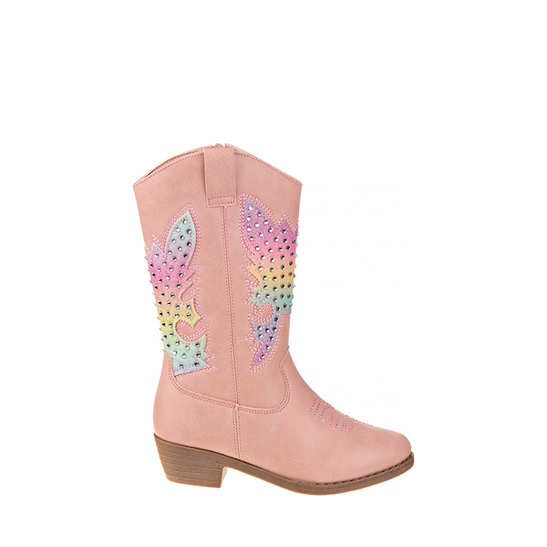 Kensie Girl Embellished Western Boot - Toddler - Pastel Pink / Rainbow