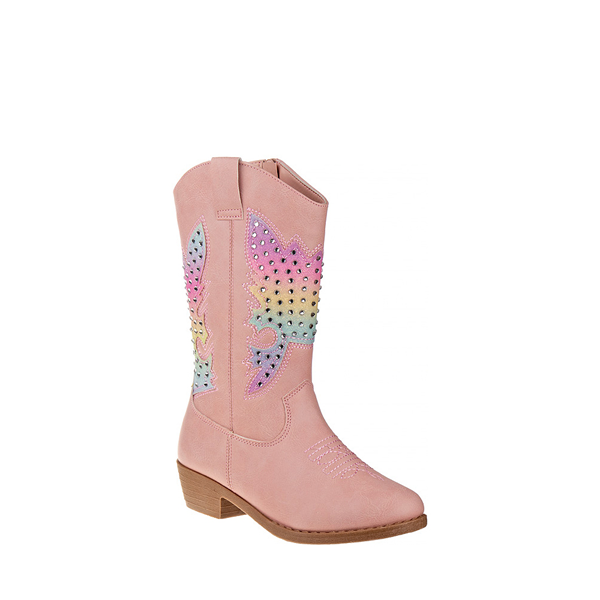 alternate view Kensie Girl Embellished Western Boot - Toddler - Pastel Pink / RainbowALT5