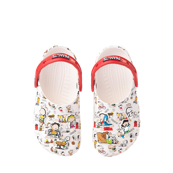 Main view of Crocs x Peanuts Classic Clog - Baby / Toddler - White / Red