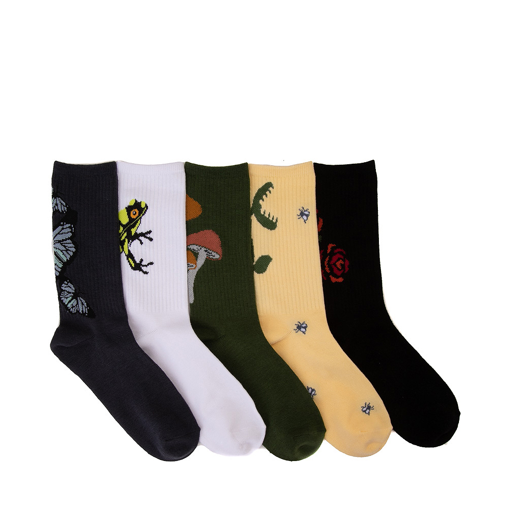 Mens Nature Crew Socks 5 Pack - Multicolor