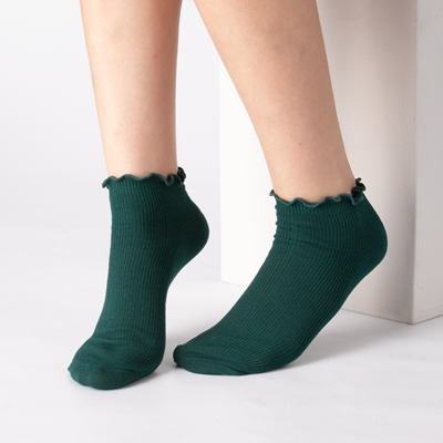 Alternate view of Womens Curly Ankle Socks 5 Pack - Multicolor