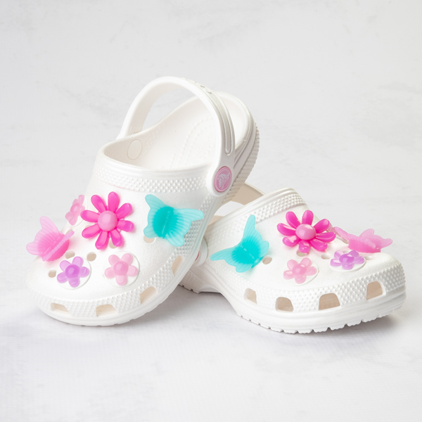 alternate view Crocs Classic Glitzy Flower Clog - Baby / Toddler - WhiteTHERO