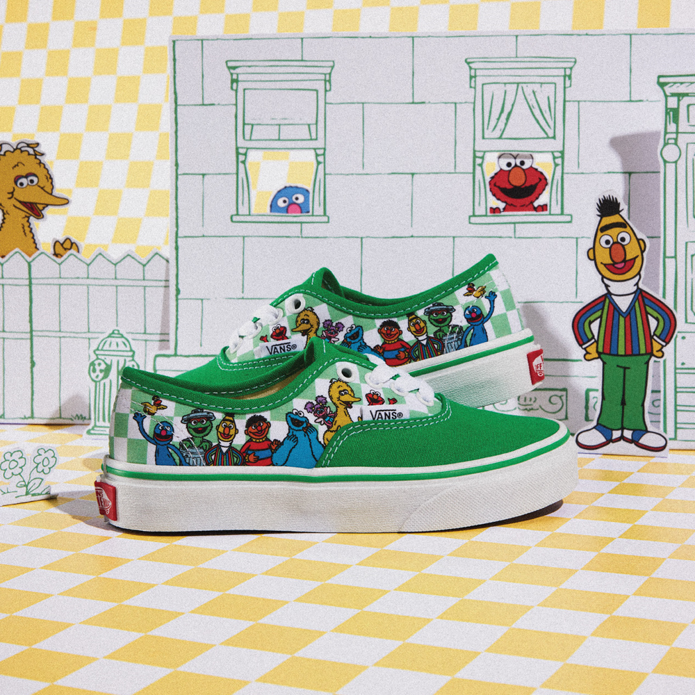Vans x Sesame Street Authentic Skate Shoe - Little Kid - Green