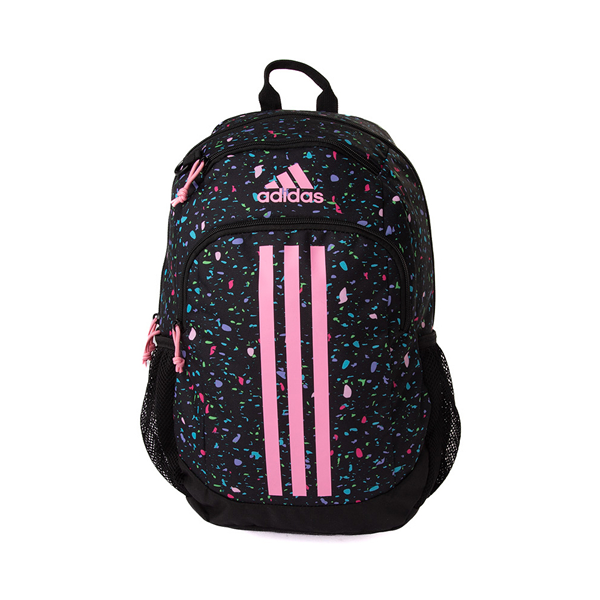 Main view of adidas Young BTS Creator 2 Backpack - Black / Pink / Speckled Multicolor