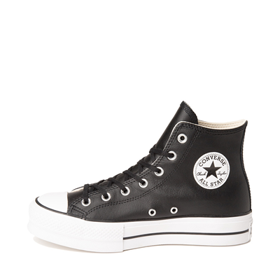 Alternate view of Womens Converse Chuck Taylor All Star Hi Lift Leather Sneaker - Black / White