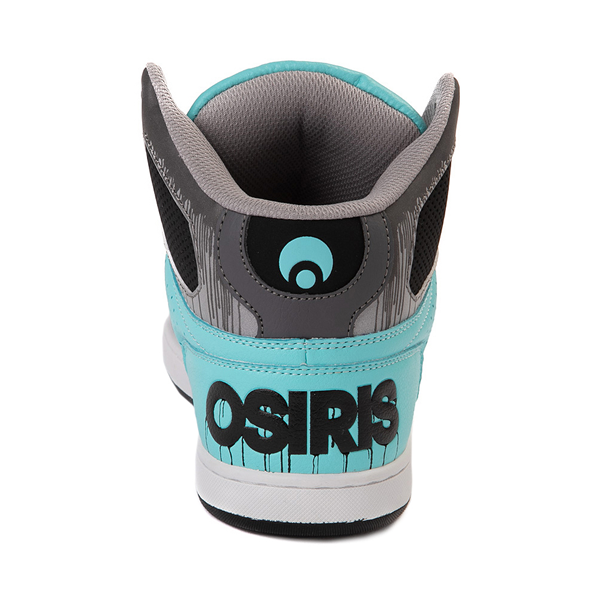 alternate view Mens Osiris NYC 83 CLK Skate Shoe - Black / Teal / DripsALT4