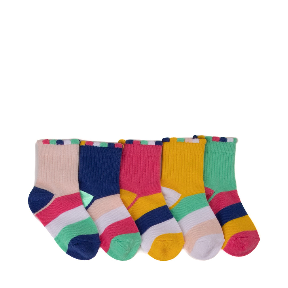 Striped Scallop Anklet Socks 5 Pack - Toddler - Multicolor