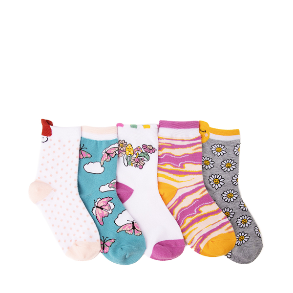 Main view of Mushroom Anklet Socks 5 Pack - Little Kid - Multicolor