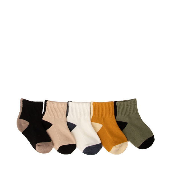Alternate view of Solid Accent Quarter Socks 5 Pack - Toddler - Multicolor