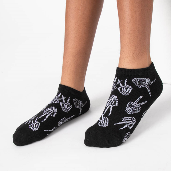 alternate view Skeleton Footies 5 Pack - Little Kid - Black / WhiteALT2