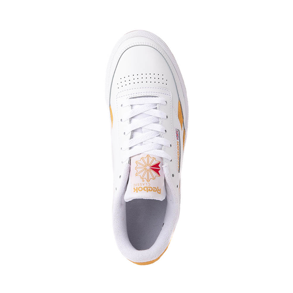 Womens Reebok Club C Revenge Athletic Shoe - White / Gold / Gum