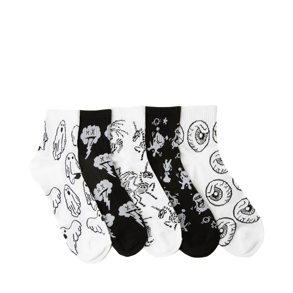Mens Fall Icon Ribbed Quarter Socks 5 Pack - Black / White | Journeys