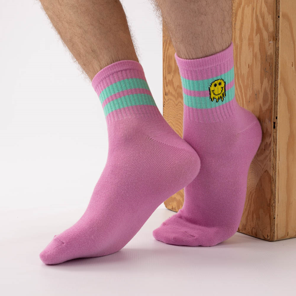 alternate view Mens Twisted Smiley Quarter Socks 5 Pack - MulticolorALT1