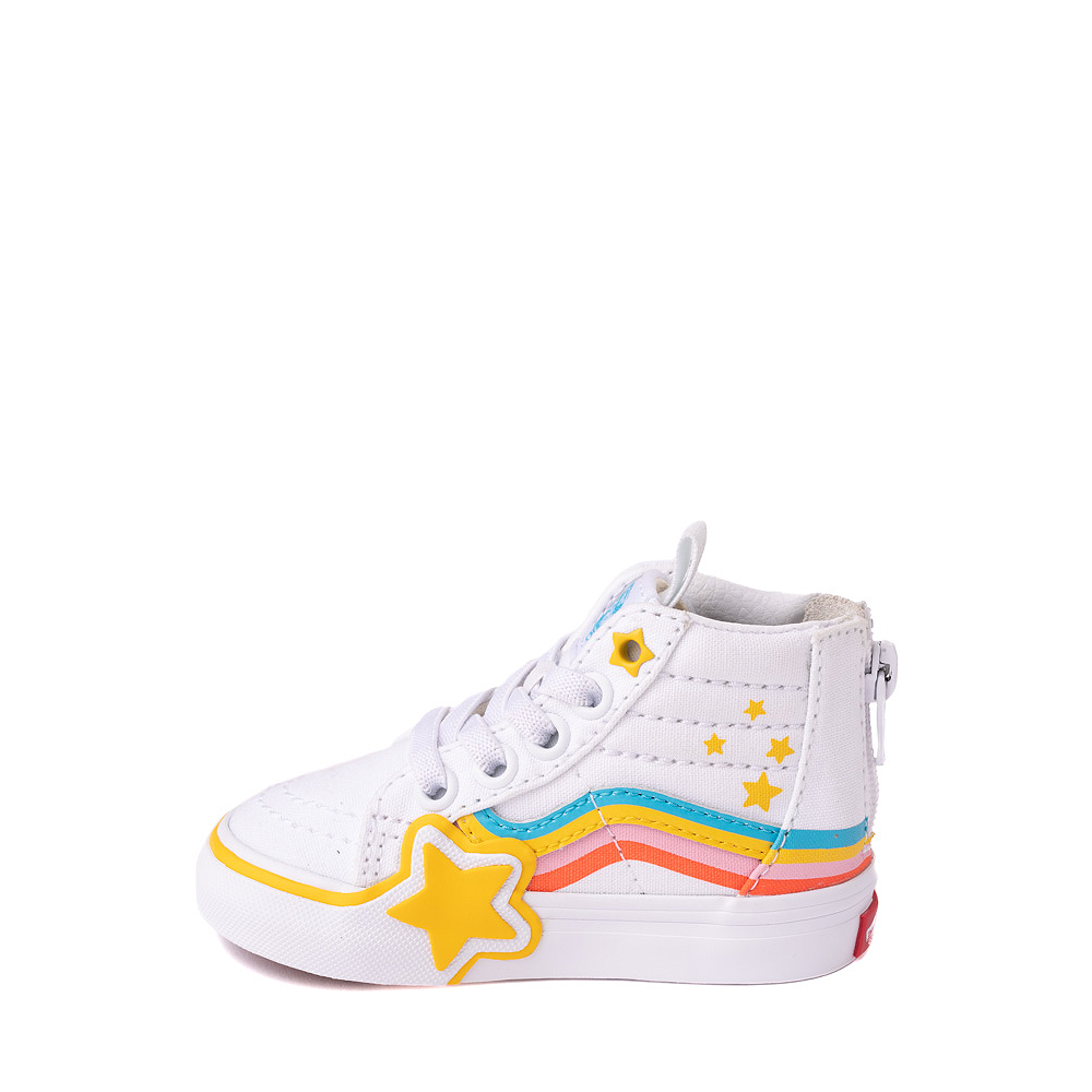 Vans Sk8-Hi Zip - Skate / Journeys Baby White / | Toddler - Rainbow Rad Shoe