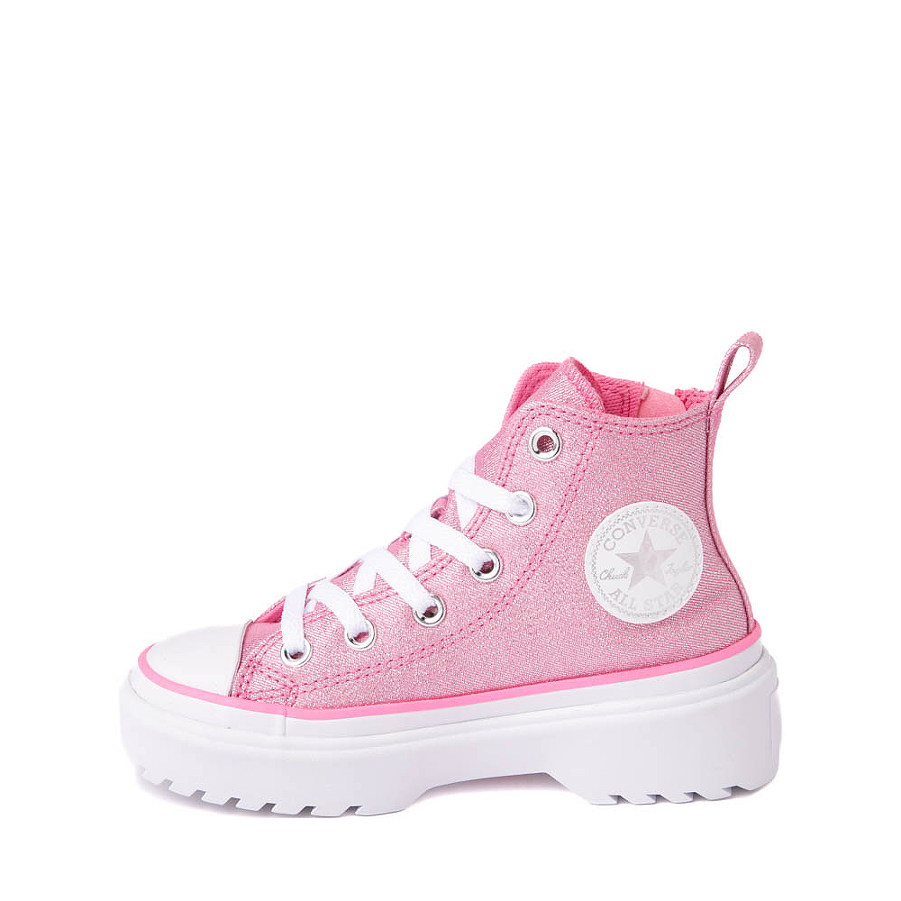 omhyggelig konsonant Spænding Converse Chuck Taylor All Star Hi Lugged Glitter Sneaker - Little Kid -  Oops! Pink | Journeys