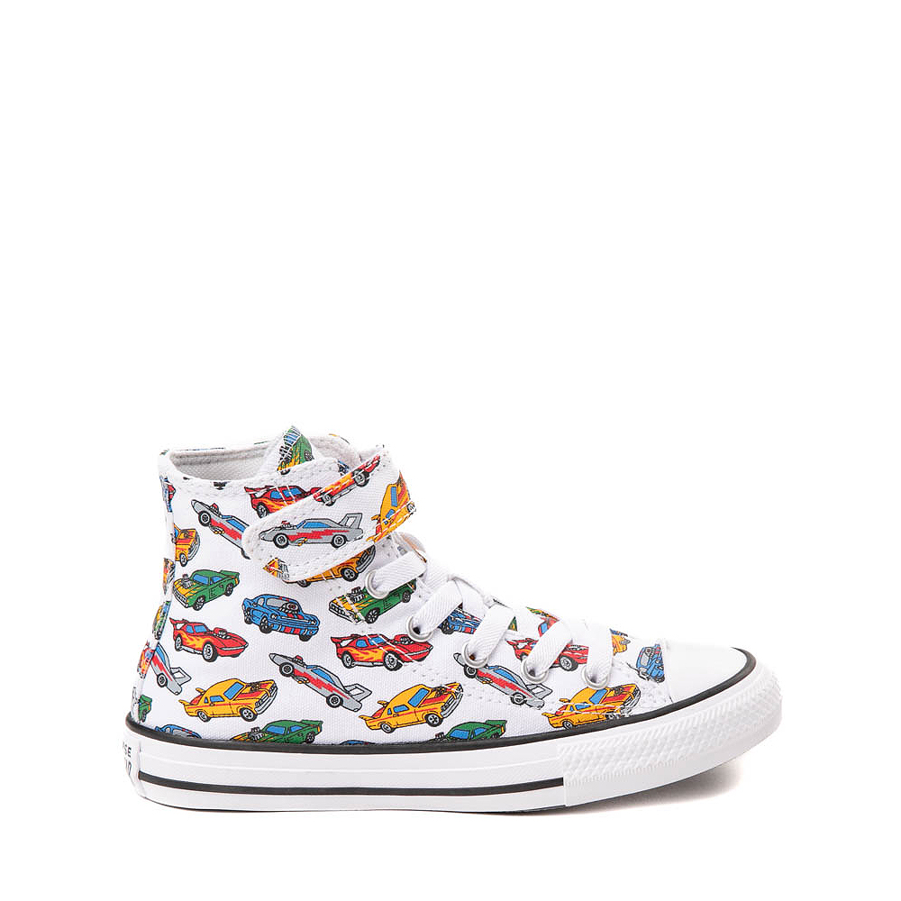 Converse Chuck Taylor All Star Hi Easy-On Cars Sneaker - Little Kid - White / Multicolor