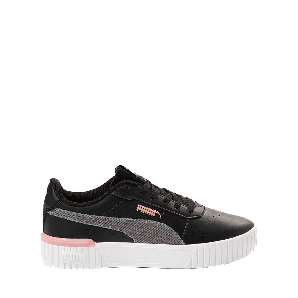 PUMA Carina 2.0 Corduroy Athletic Shoe - Little Kid - Black / Bold Blue / Future Pink