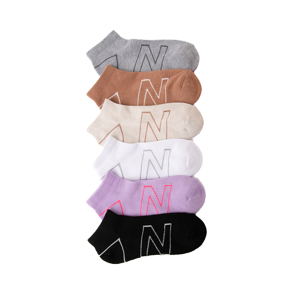 Womens New Balance Quarter Socks 6 Pack - Multicolor