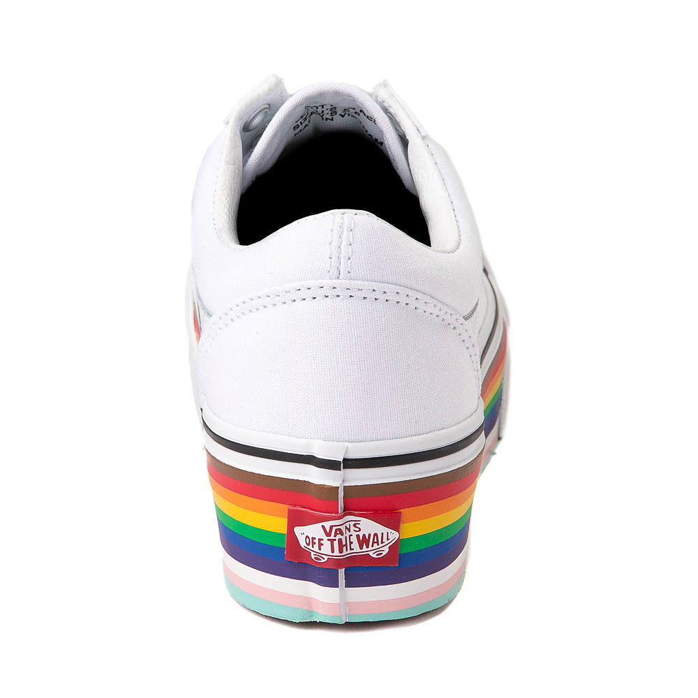 Vans Pride Old Skool Stackform Shoe - White / Rainbow | Journeys