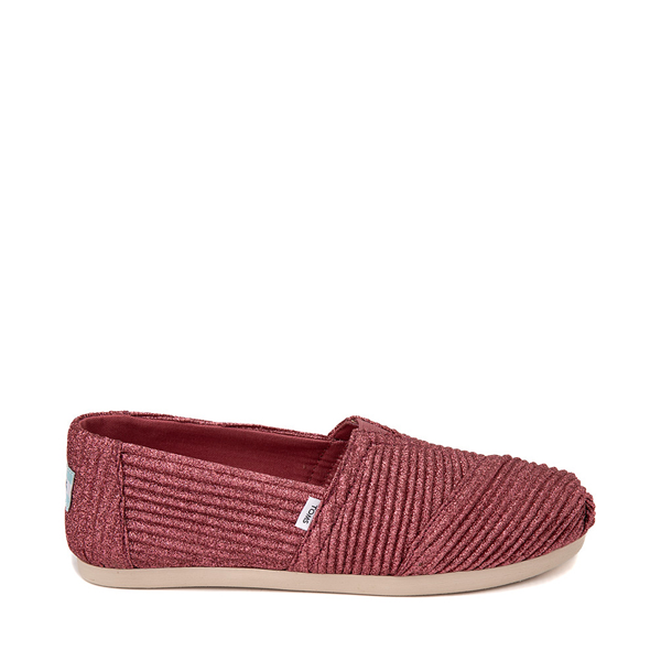 Main view of Womens TOMS Classic Glimmer Slip On Casual Shoe - Rose