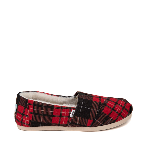 Womens TOMS Classic Slip On Casual Shoe - Red Tartan