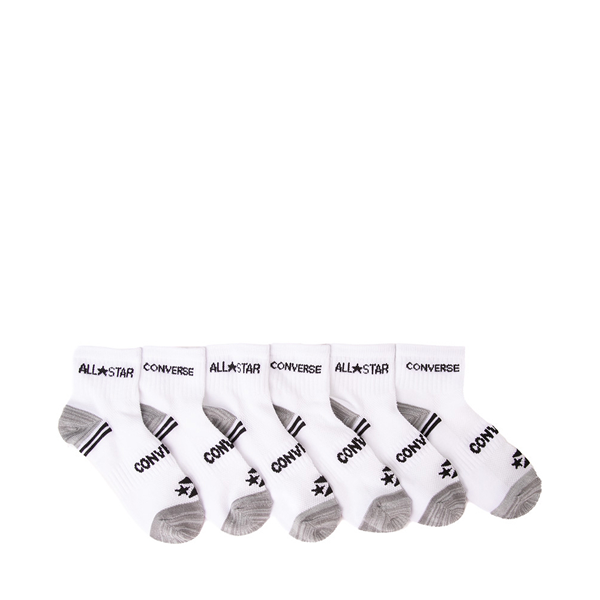 Main view of Converse Quarter Socks 6 Pack - Little Kid - White