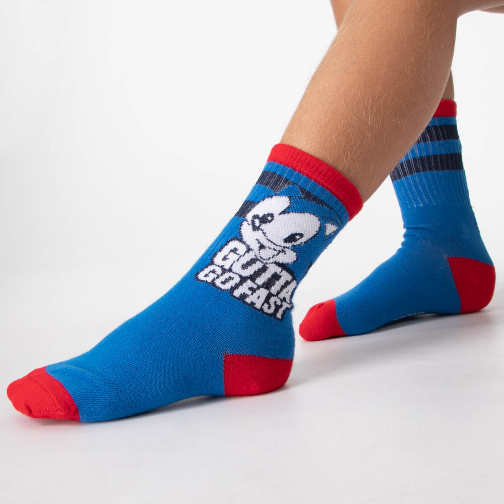 Sonic The Hedgehog Characters Youth 3-pack 360 Crew Socks : Target