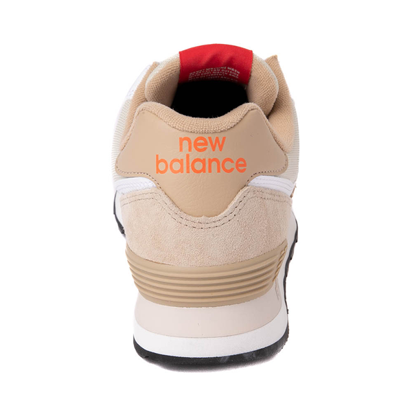 alternate view Mens New Balance 574 Athletic Shoe - Bone / OrangeALT4
