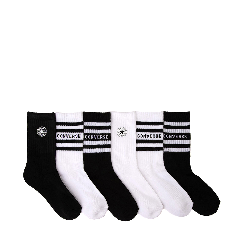 Converse Crew Socks 6 Pack - Toddler - Black / White