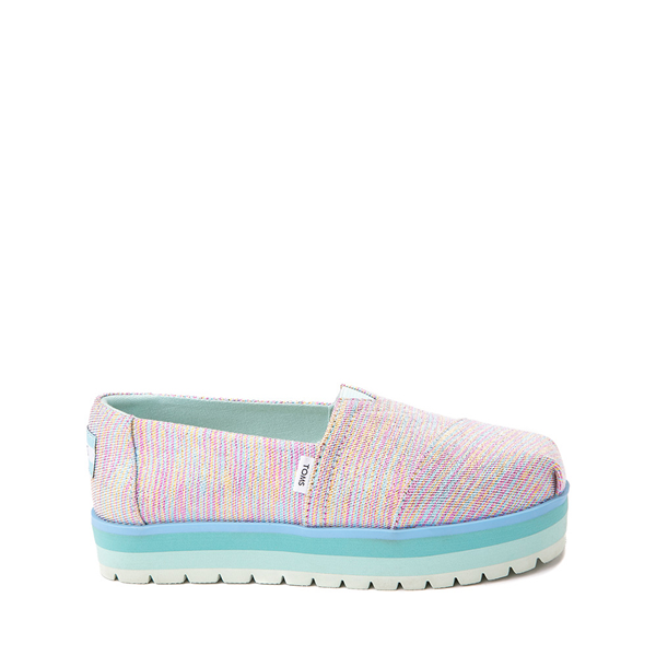 Main view of TOMS Classic Glimmer Slip On Platform Casual Shoe - Little Kid / Big Kid - Pink