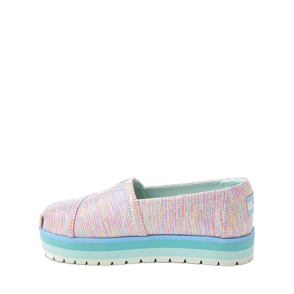 alternate view TOMS Alpargata Glimmer Slip On Platform Casual Shoe - Little Kid / Big Kid - PinkALT1