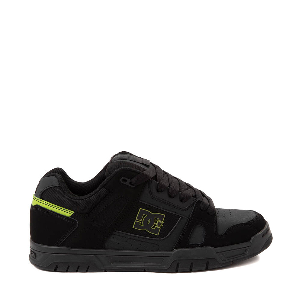Mens DC Stag Skate Shoe - Black / Lime