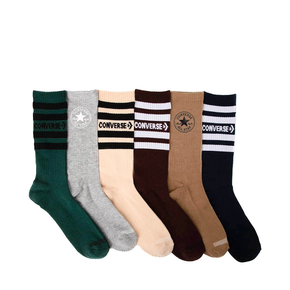 Mens Converse Crew Socks 6 Pack - Multicolor